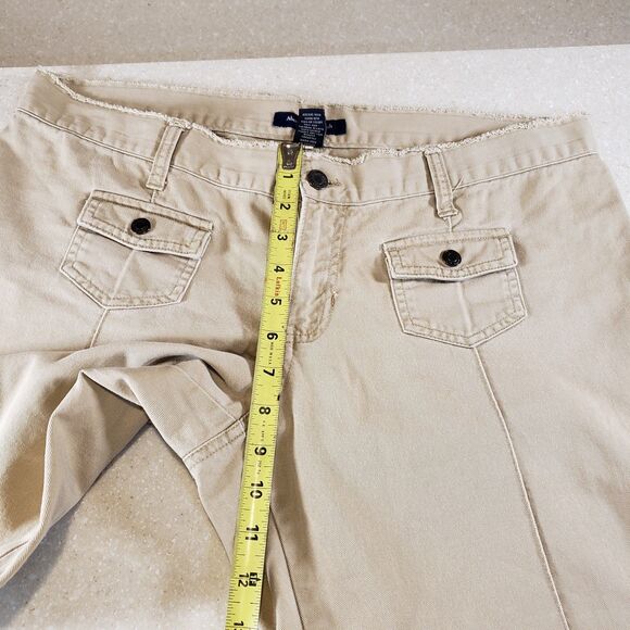 Y2K Abercrombie & Fitch Low Rise Flared Khaki Cargo Pants Women’s Size 12 - Picture 9 of 10